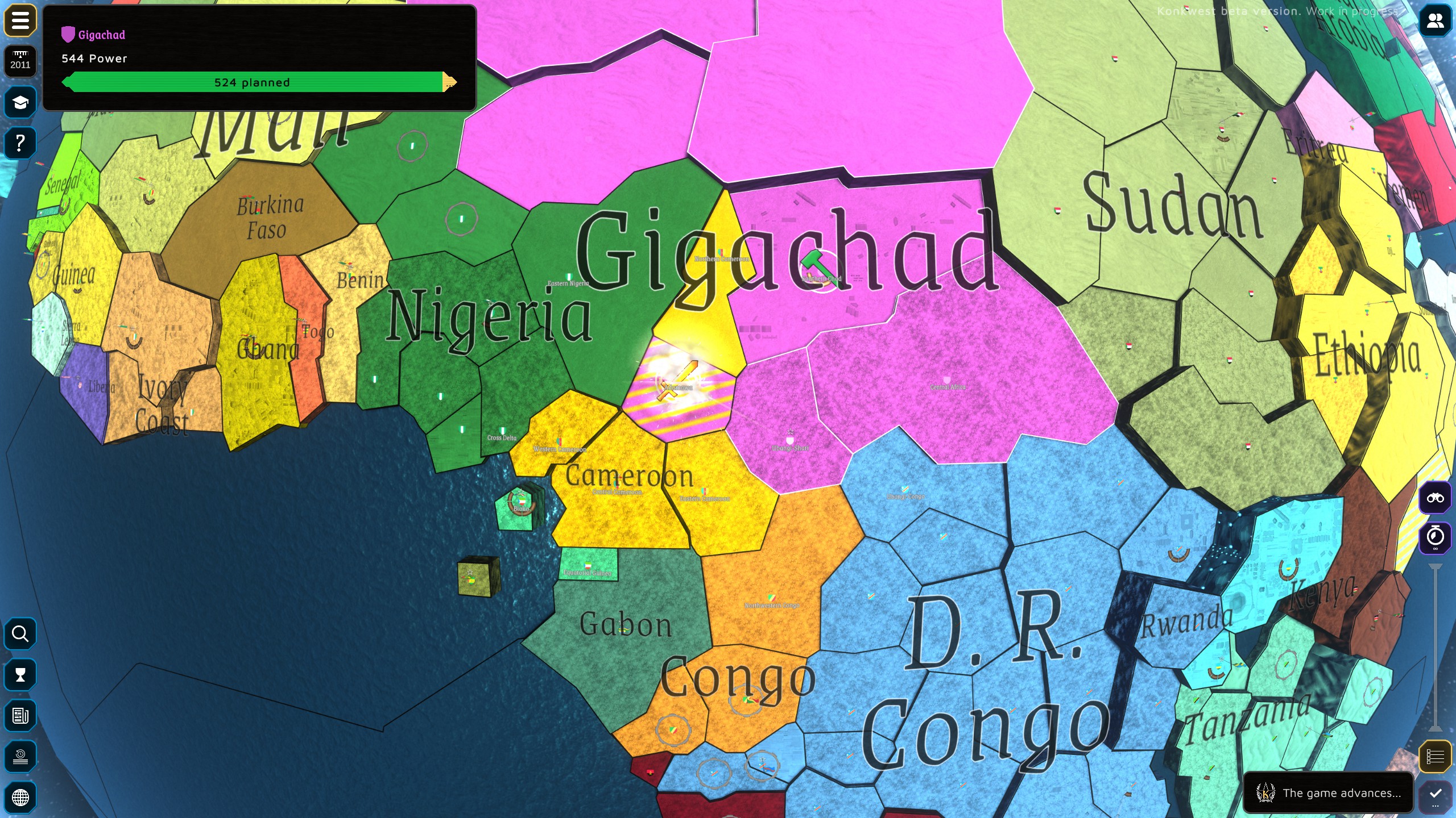 screenshot where a player plays as a country called Gigachad
