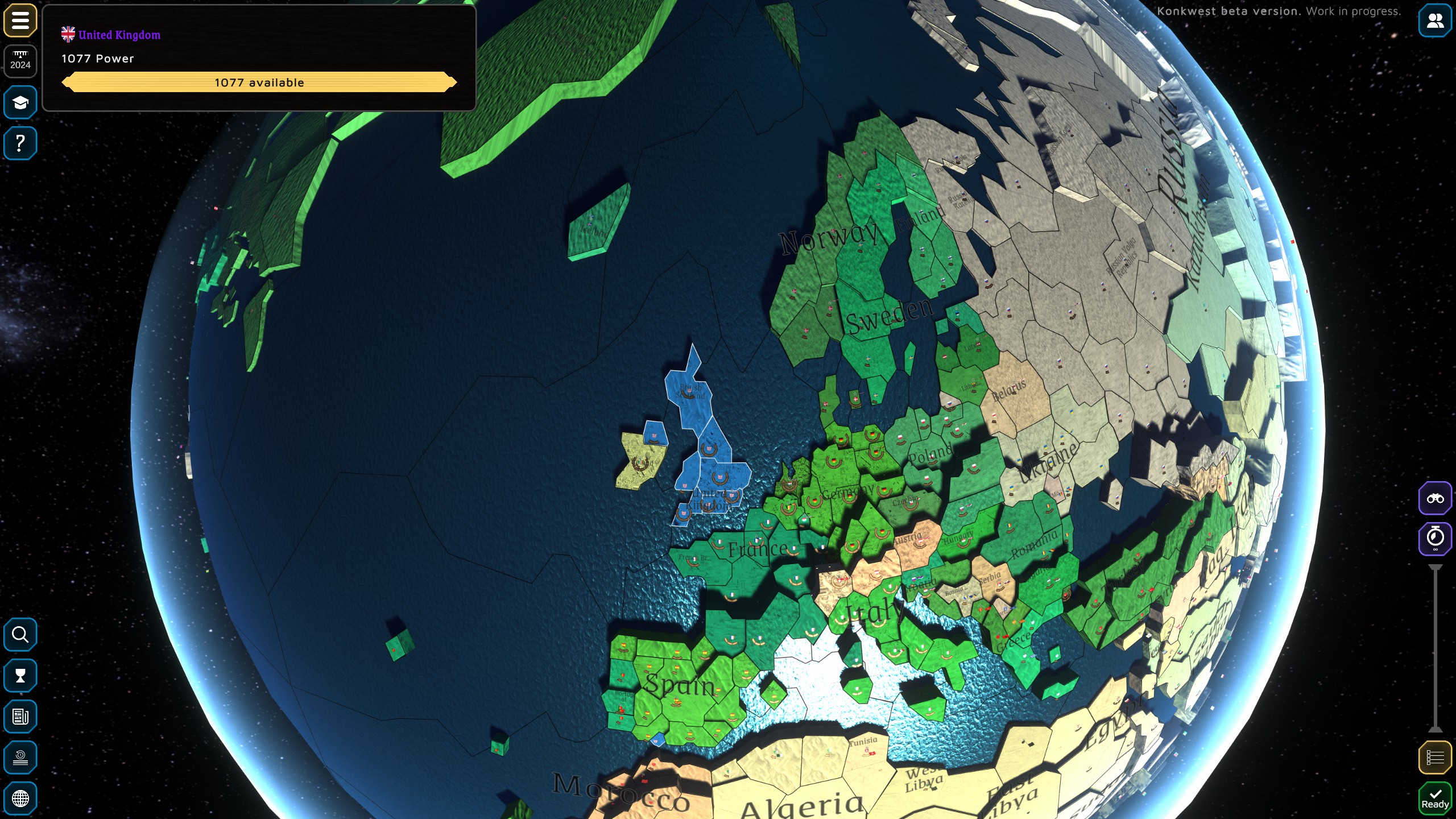 screenshot where the UK's diplomatc map mode is shown